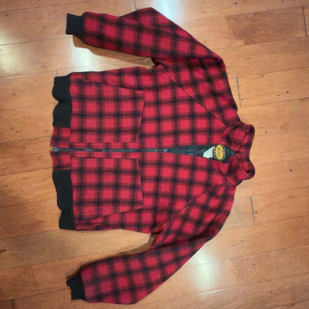 Vintage Woolrich Buffalo Plaid Wool Bomber Jacket